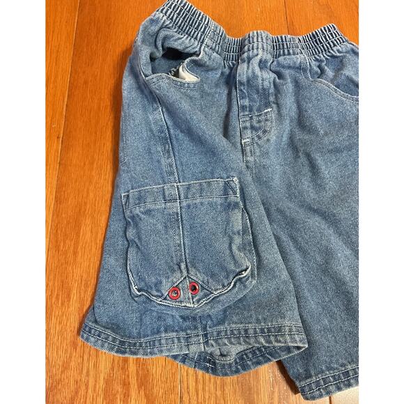 Vintage Disney Pixar Cars Denim Jean cargo Shorts 2000s y2k elastic band size 7 - Picture 2 of 8